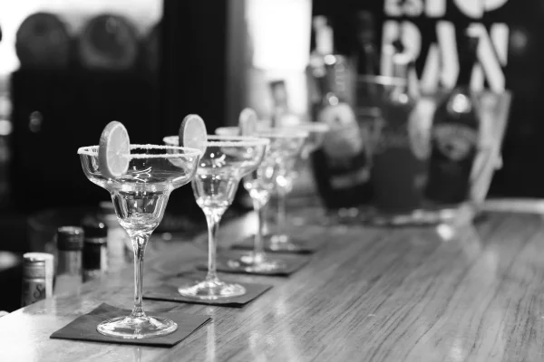 three drinks on a bar