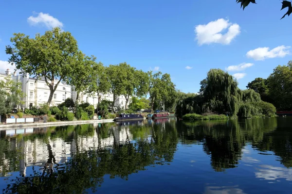 boats on a canal in Little Venice in London
