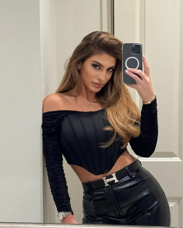 Chardonnay looks very sexy in the black outfit she is wearing 