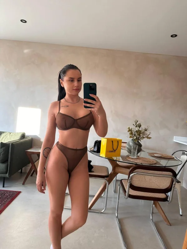Holiday selfie of a very beautiful brunette London escort named Nina 