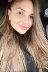 Makeup free selfie of a very beautiful brunette woman 